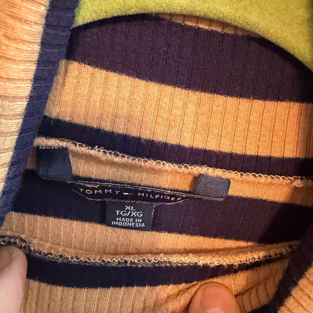 Tommy Hilfiger Navy and Tan Striped Top - Picture 3 of 3